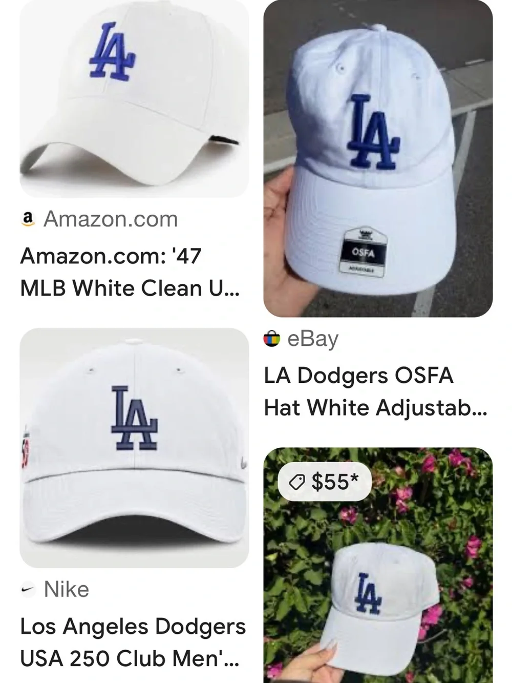 #2372**New Era White and Blue LA Quilted Trucker Cap - Picture 6 of 17